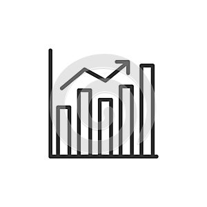 increase chart graph Icon. Business investment growing up symbol vector illustration