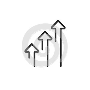 increase chart graph Icon. Business investment growing up symbol vector illustration