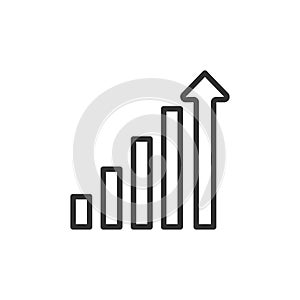 increase chart graph Icon. Business investment growing up symbol vector illustration