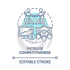 Increase competitiveness blue concept icon