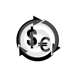 Increase or decrease in dollar or euro currency,icon vector illustration design
