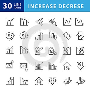 Increase and decrease related icons