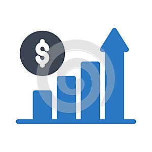 Increase dollar board chart setting glyph color icon