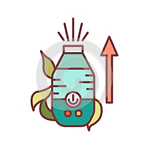 Increase the humidity in room color line icon. The process of creating more comfortable conditions for plants. Pictogram for web