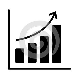 Increase vector glyph flat icon