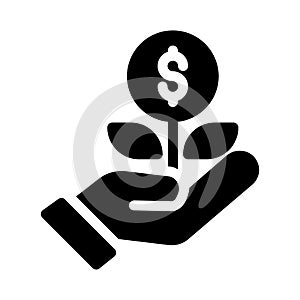 Increase vector glyph flat icon