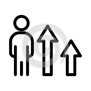 Increase vector  thin line      icon