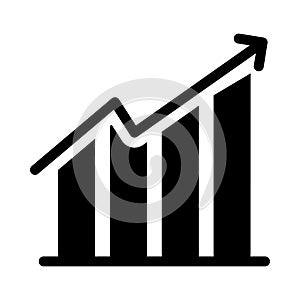 Increase vector glyph flat icon