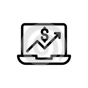 Increase vector thin line icon