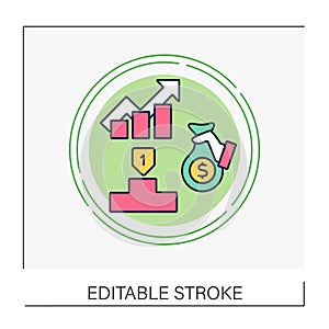 Increase in liabilities concept line icon