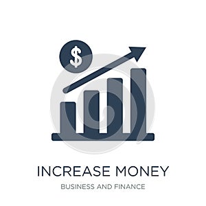 increase money icon in trendy design style. increase money icon isolated on white background. increase money vector icon simple