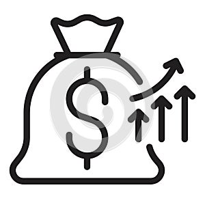 Increase money icon vector