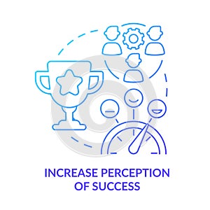 Increase perception of success blue gradient concept icon