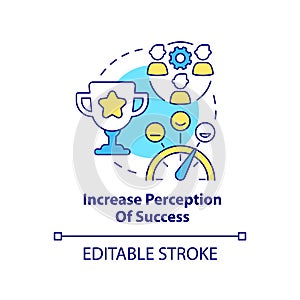 Increase perception of success concept icon