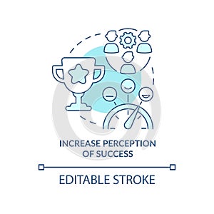 Increase perception of success turquoise concept icon