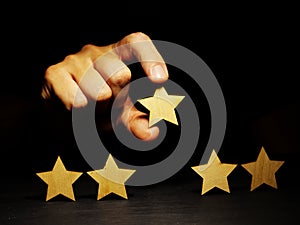 Increase rating. Assessment of business with five stars