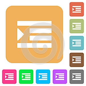 Increase text indentation rounded square flat icons