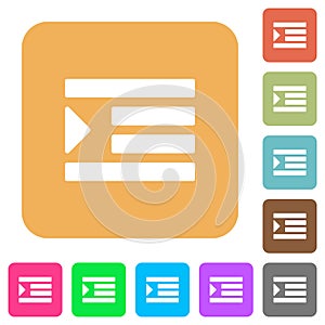 Increase text indentation rounded square flat icons photo