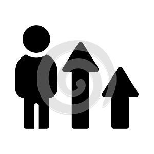 Increase vector  thin line      icon