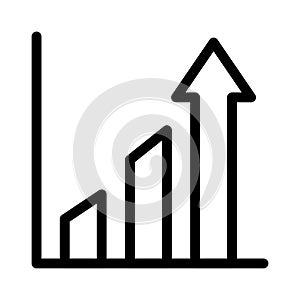 Increase vector thin line icon