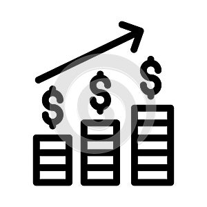 Increase vector thin line icon