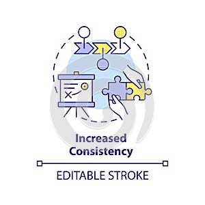 Increased consistency concept icon