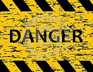 Increased danger. The tape is protective yellow with black. Caution and warning. Stop do not cross