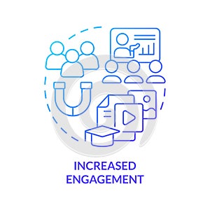Increased engagement blue gradient concept icon