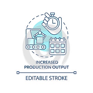 Increased operation output blue concept icon