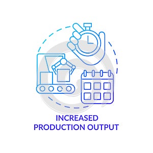 Increased operation output blue gradient concept icon