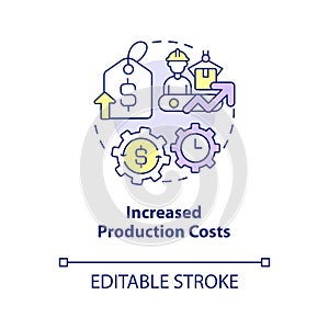 Increased production costs concept icon