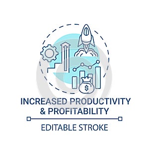 Increased productivity and profitability concept icon