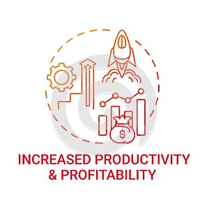Increased productivity and profitability concept icon