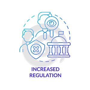 Increased regulation blue gradient concept icon