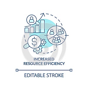 Increased resource efficiency blue concept icon