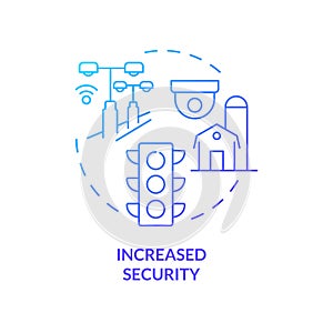 Increased security blue gradient concept icon