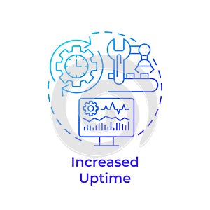 Increased uptime blue gradient concept icon photo