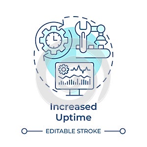 Increased uptime soft blue concept icon photo