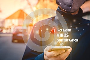 Increased virus concentration alert on smartphone