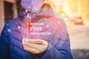 Increased virus concentration alert on smartphone