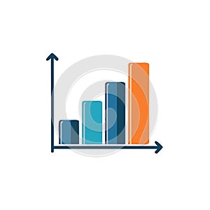 Increasing bar chart illustration representing business growth, financial progress, and data analysis