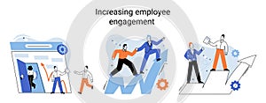 Increasing employee engagement, fellow workers assessment. Making career development plan