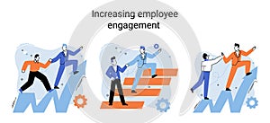 Increasing employee engagement, fellow workers assessment. Making career development plan