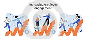 Increasing employee engagement, fellow workers assessment. Making career development plan