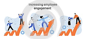 Increasing employee engagement, fellow workers assessment. Making career development plan