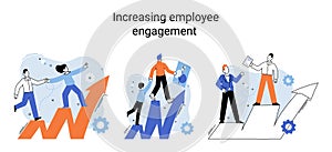 Increasing employee engagement, fellow workers assessment. Making career development plan