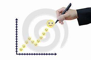 Increasing graph for business achievement concept