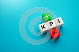 Increasing and lowering KPI. Key performance indicators. Efficiency and performance in achieving the goal. Calculation of the