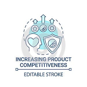 Increasing product competitiveness concept icon