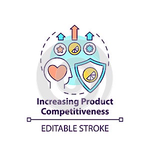 Increasing product competitiveness concept icon